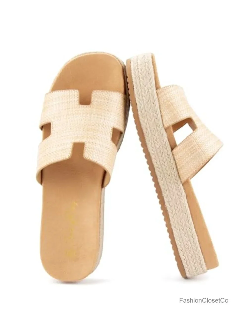 Platform Wedge H-Band Espadrilles Sandals Slip on Beach Vacation Sandals